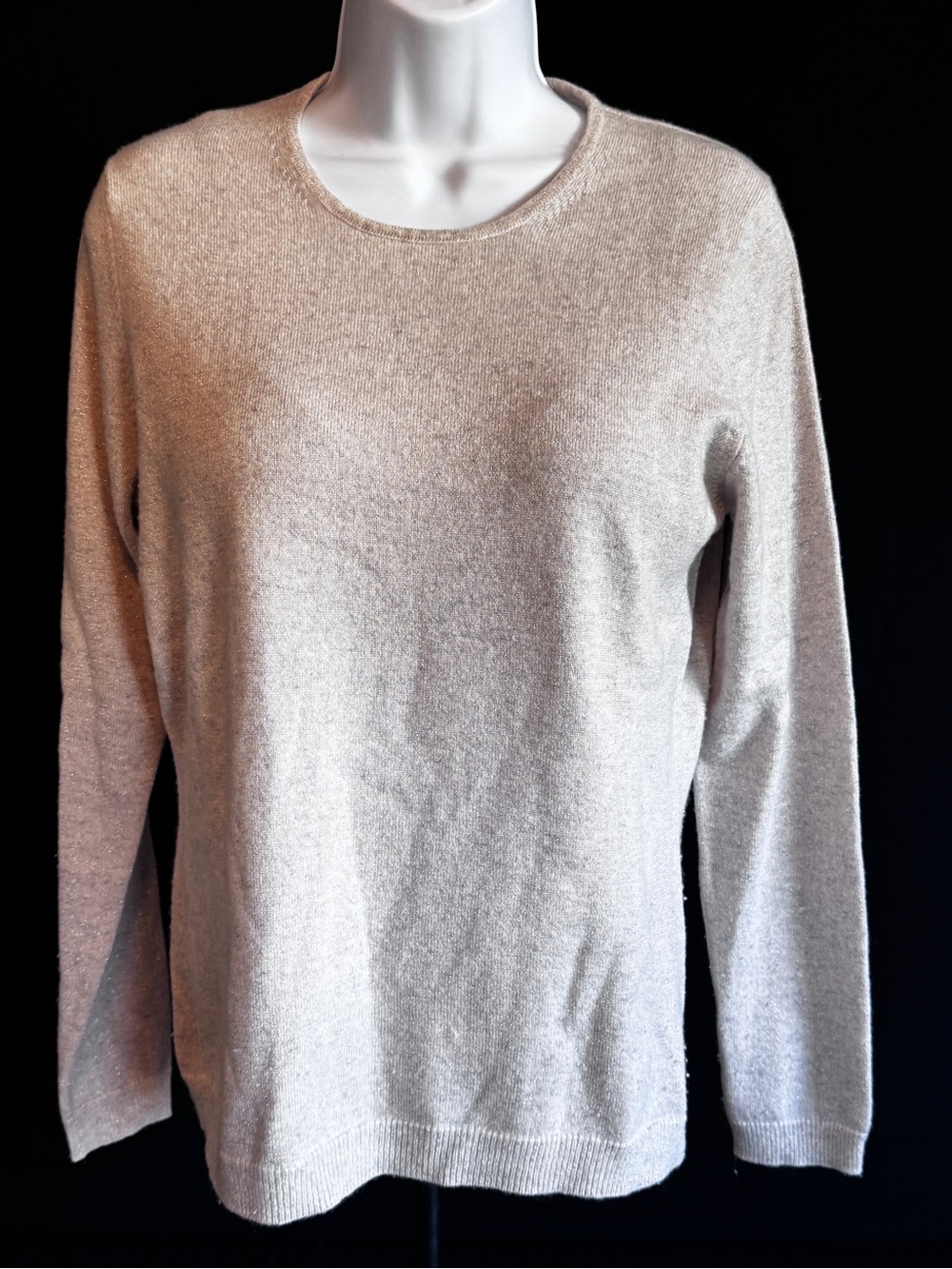 Pure Collection Women’s Crewneck Sweater in Light Silver with Sparkles